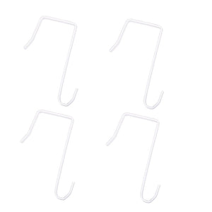 HanLingGG 4 Packs Over the Door Hanger Hook Pocket Chart Hanging Hooks Metal Space Saving Organizer for Coat, Towel, Bag, Robe,Clothes - White