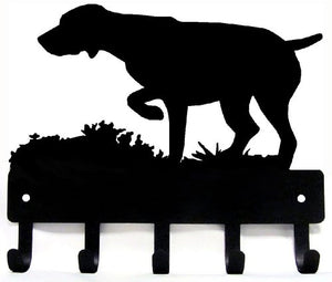 GSP on Point - German Shorthaired Pointer Key Rack & Dog Leash Hanger - Small 6 inch