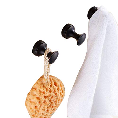 ELLO&ALLO Oil Rubbed Bronze Hooks Robe/Coat/Hat/Clothes Anti-Rust Hangers Wall Mounted with Concealed Screws Bathroom Shower and Bath Sponge Bath Towel Hooks, Three-Piece