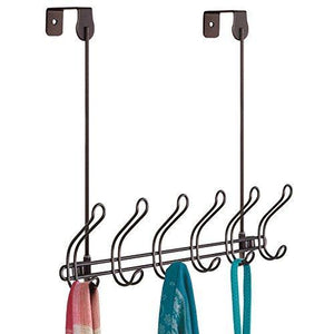 Discover the interdesign classico wall mount over door storage rack organizer hooks for coats hats robes clothes or towels 6 dual hooks bronze