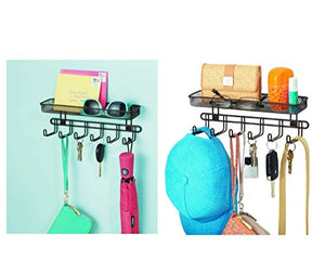 iDesign Classico Wall Mount Entryway Organizer for Keys, Hats, Wallets, Clutch Purses, Cell Phones, Sunglasses - 11", Bronze