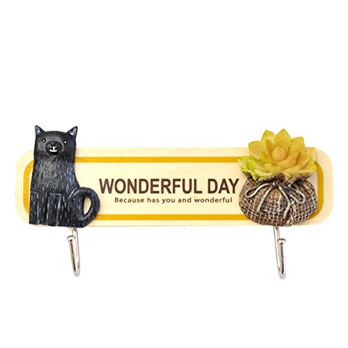Hemore ruiting Wooden Decorative Hook,Wall Hanging Hook Cute Animal Multi Meat Hook/Strong Glue
