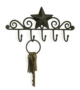1 X Key Rack Holder Star Wall Organizer Black