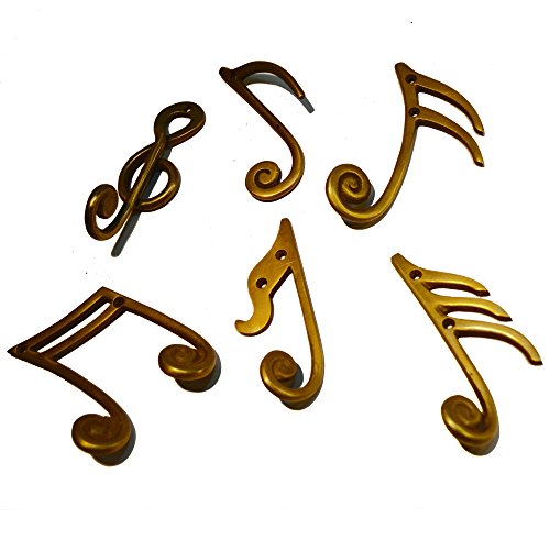 Living Explorers Musical Notes Brass Hooks - (Set of 6)