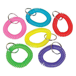 Kicko 2.5 Inch Spiral Keychain - 12-Pack Wristlet Key Holder - Keyring for Bag and Belt Loop Accessory, Back to School Item, Arts and Crafts, Educational Tool, Party Favors