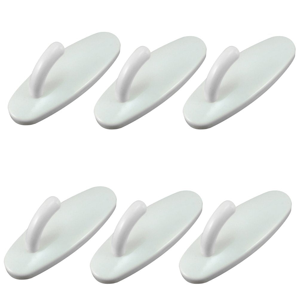 YKL World Adhesive Utility ABS Plastic Hook Stick On Sticky Wall/Door/Bathroom/Kitchen for Coat/Towels/Keys,Pack of 6 pcs (White)