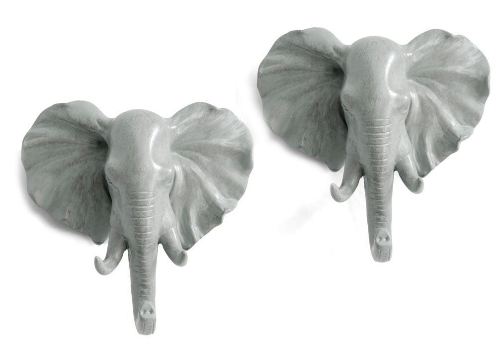 2pcs Hanger Elephant / Deer Head Animal Coat Hat Hook Heavy Duty - Wall Decoration