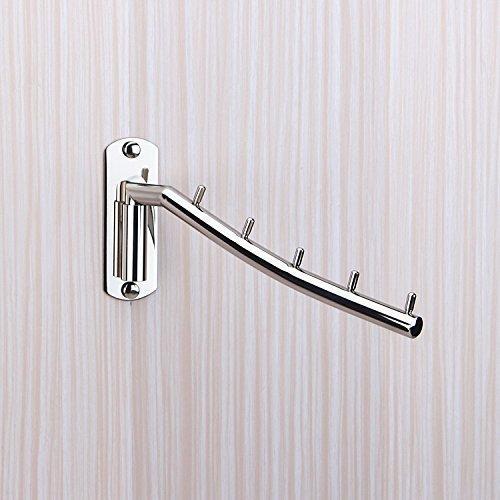 Get hellonexo folding wall mounted clothes hanger rack wall clothes hanger stainless steel swing arm wall mount clothes rack heavy duty drying coat hook clothing hanging system closet storage organizer