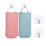 Ygoing 2 Pcs Plastic Bag Holder Dispenser Waterproof Hanging Grocery Bag Organizer with 2 Adhesive Wall Hooks for Kitchen, Bathroom