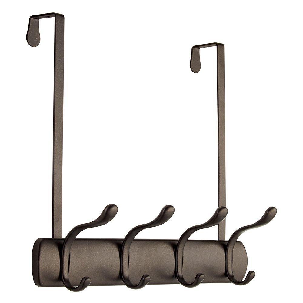 Save on interdesign bruschia over door storage rack organizer hooks for coats hats robes clothes or towels 4 dual hooks bronze