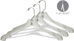 Latest the great american hanger company heavy duty clear plastic coat hanger box of 100 sturdy 1 2 inch thick top hangers w 360 degree chrome swivel hook for jacket or uniform