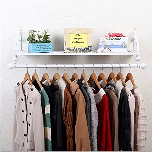 AIDELAI Coat Rack Coat Racks Clothing Store Clothing Display Stand Retro Iron Wall-Mounted Side-Mounted Hanging Racks Shelves Racks?White? (Size : 100cm)