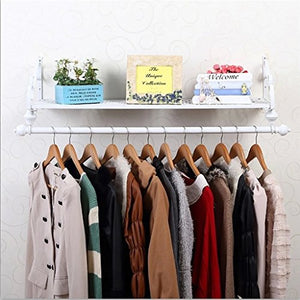 AIDELAI Coat Rack Coat Racks Clothing Store Clothing Display Stand Retro Iron Wall-Mounted Side-Mounted Hanging Racks Shelves Racks?White? (Size : 100cm)