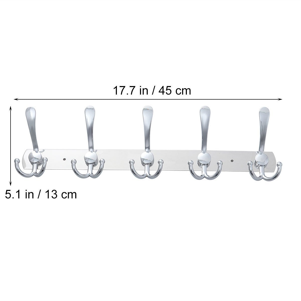 Get toymytoy 2pcs wall mounted coat hook 2 pack rack with 5 stainless steel hat hanger