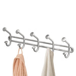 Featured interdesign forma wall mount storage rack hanging hooks for jackets coats hats and scarves 5 dual hooks brushed stainless steel