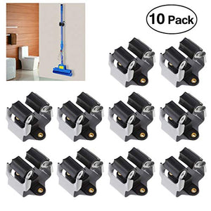AOBRITON 10 PCS Kitchen Tool Organizer Waterproof Broom Holder Anti-Slip Umbrella Stand Wall Mounted Storage Racks