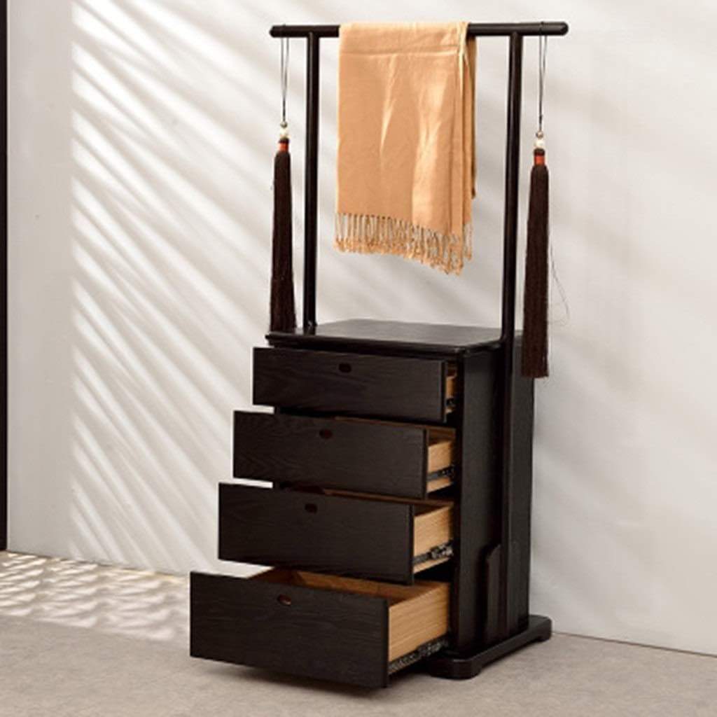 Explore coat rack solid wood new chinese style floor simple bedroom multi function storage hanger