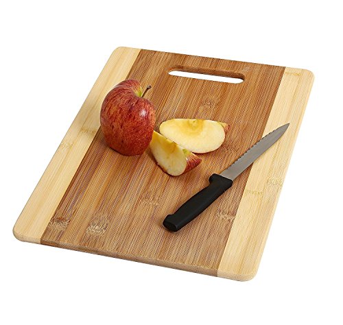 YBM Home Bamboo Cutting Board with Handle for Food Prep, Meat, and Vegetables - 100% Organic Chopping Board and Butcher Block, 1 Unit, Medium 342