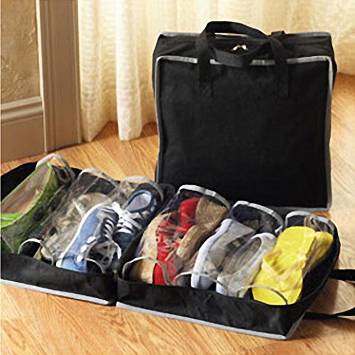 Ikevan 1PC Portable Shoes Travel Storage Bag/Cabinet Storage Bag Organizer Tote Luggage Carry Pouch Holder, 2 Colors (Black)