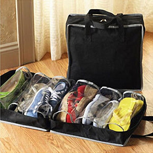Ikevan 1PC Portable Shoes Travel Storage Bag/Cabinet Storage Bag Organizer Tote Luggage Carry Pouch Holder, 2 Colors (Black)