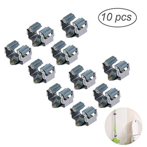 BESTOMZ Mop Broom Holder Hanger Wall Mounted Garden Storage Rack Grey 10pcs