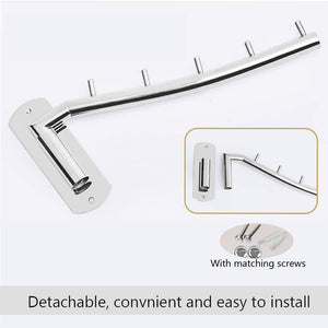 Purchase mulyeeh folding wall mounted clothes rack coat hanger stainless steel clothes hook with swing arm clothing hanging system closet storage organizer