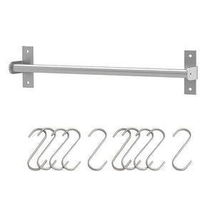 IKEA GRUNDTAL stainless steel Rail with S-Hook 10pack