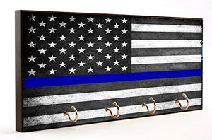 Police Officer Gift Thin Blue Line Subdued American Flag Key Hanger