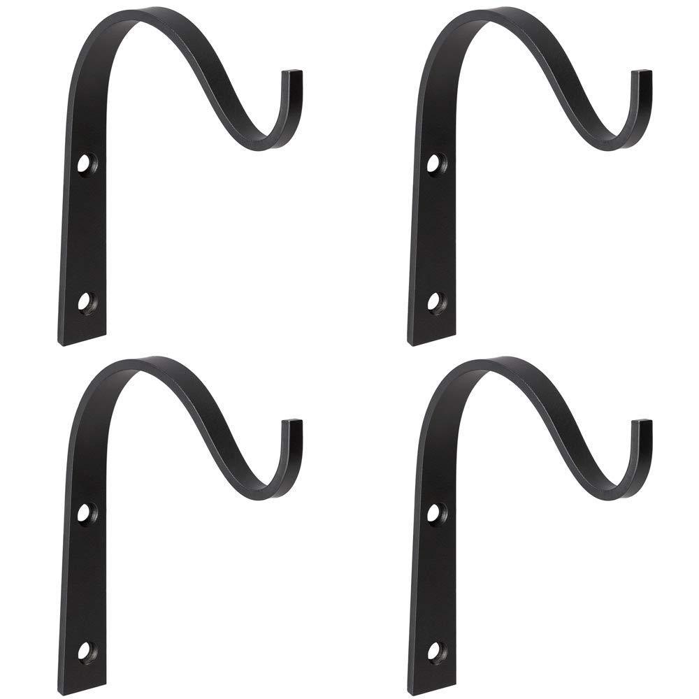Cheap mkono 4 pack iron wall hooks metal decorative heavy duty hangers for hanging lantern planter bird feeders coat indoor outdoor rustic home decor screws included