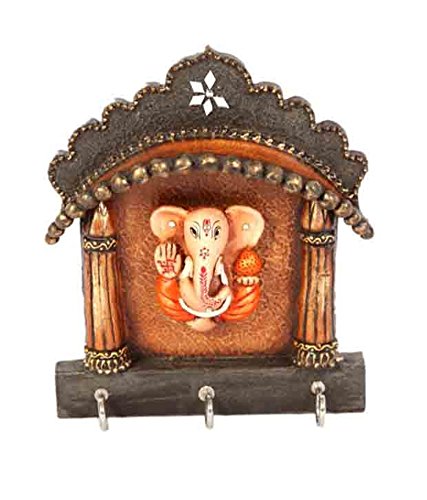 Fashion Bizz Handicraft Lord Ganesha Wooden Wall Key Holder Key Hanger