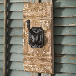 Cast Iron And Wood Wall Hook