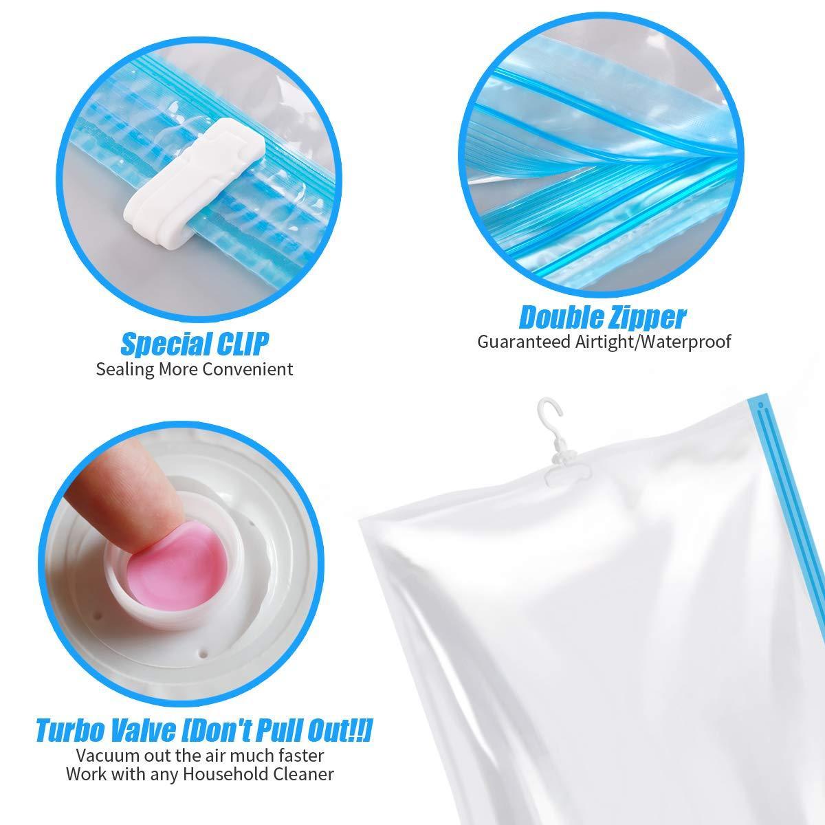 Buy now mrs bag hanging vacuum storage bags 6 pack 3jumbo57x27 6 3short41 3x27 6 space saver bag dress cover with hook for coats jackets clothes closet storage hand pump included
