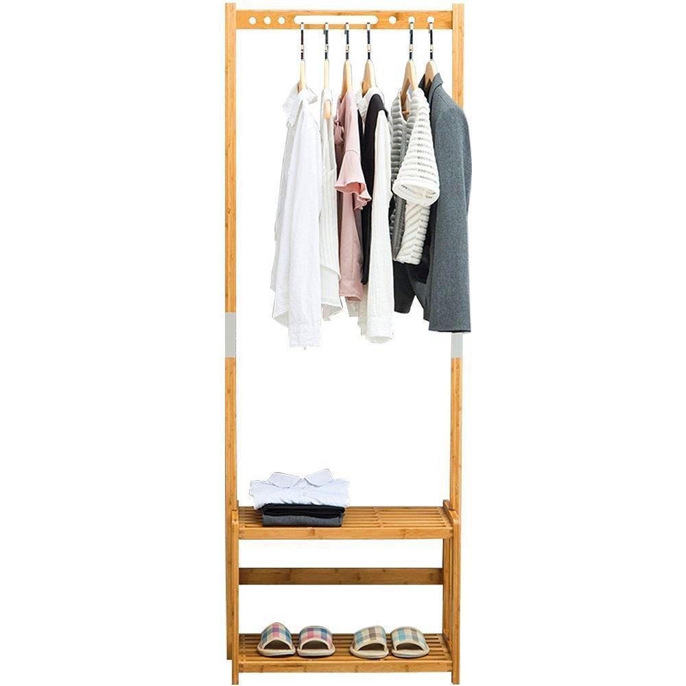 Amazon best nnewvante coat rack bench hall trees shoes rack entryway 3 in 1 shelf organizer shelf environmental bamboo furniture bamboo 29 5x13 8x70in