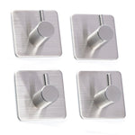 YUEKUI 4 Pack of Self Adhesive Hooks, Max 8kg Towel Rail, Hat Towel Robe Coat Stick-up Stainless Steel Hanger for Kitchen Bathrooms Lavatory Closets, Water and Rust Proof