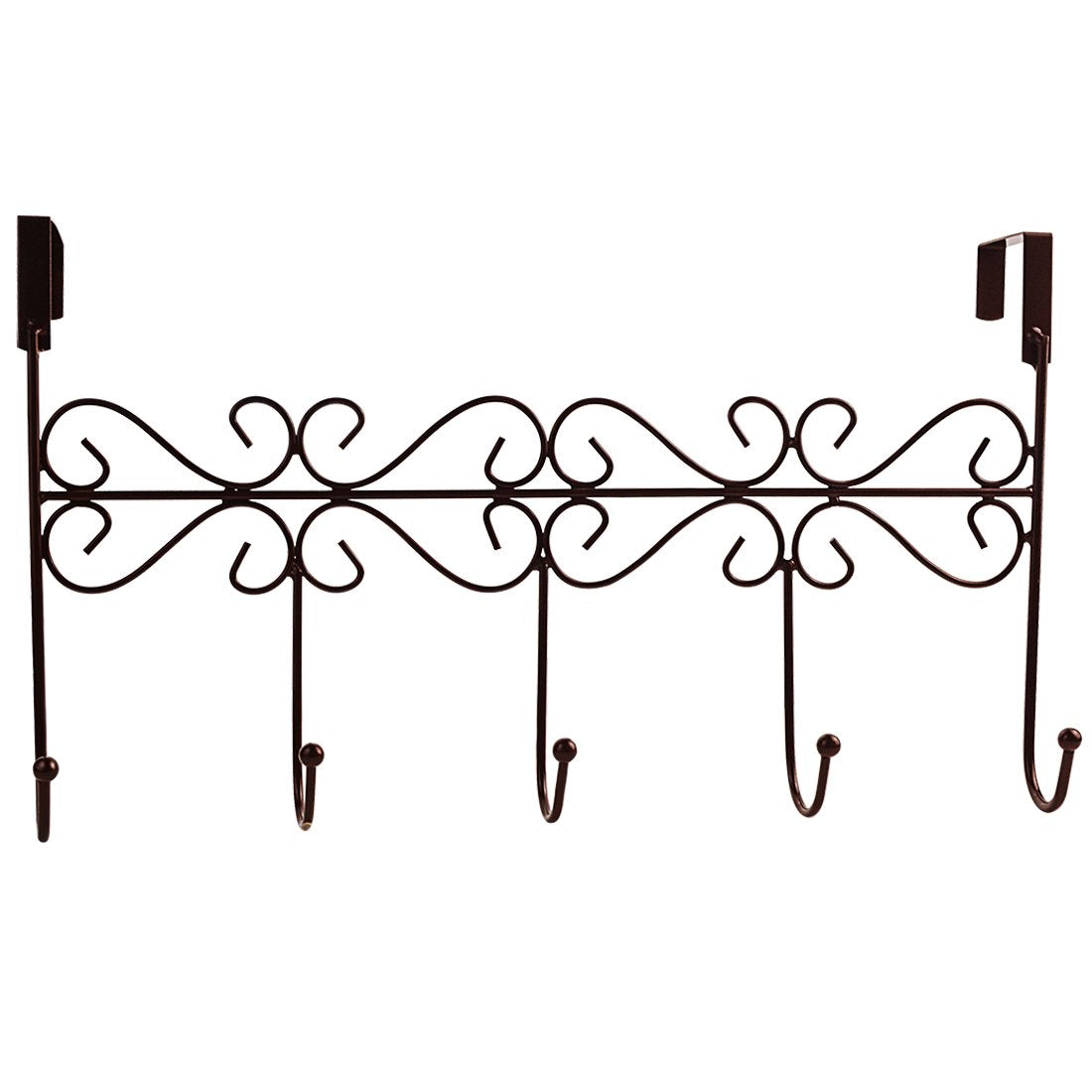 eKingstore Over the Door 5 Hook Rack - Decorative Hanger for Hanging Your Clothes , Coat , Hat Belt And More - Stylish Organizer for Your Home or Office - Best Lifetime Guarantee (Beautiful and Practical)