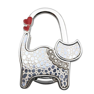 Hot Sale!DEESEE(TM)🌸🌸Mini Cute Cat Folding Hanger Holder Table Hook For Purse Handbag Utility (G)
