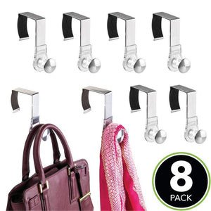 Selection mdesign modern metal and plastic office over the cubicle storage organizer hooks wall panel hangers for hanging accessories coats hats purses bags keychain 8 pack clear brushed