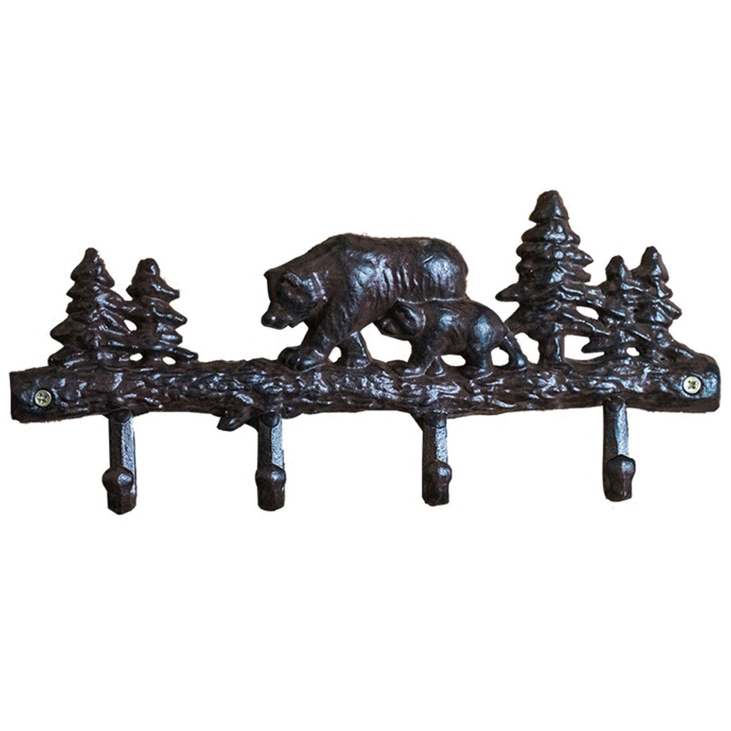 Woopoo Bear/Cat Vintage Cast Iron Wall Hooks - Decorative Cast Iron Wall Hook Rack- Stationary Hanger- Hats Bag Key Coat Vintage Design Hooks - Wall Mounted - Home Decorative Gift (Bear)