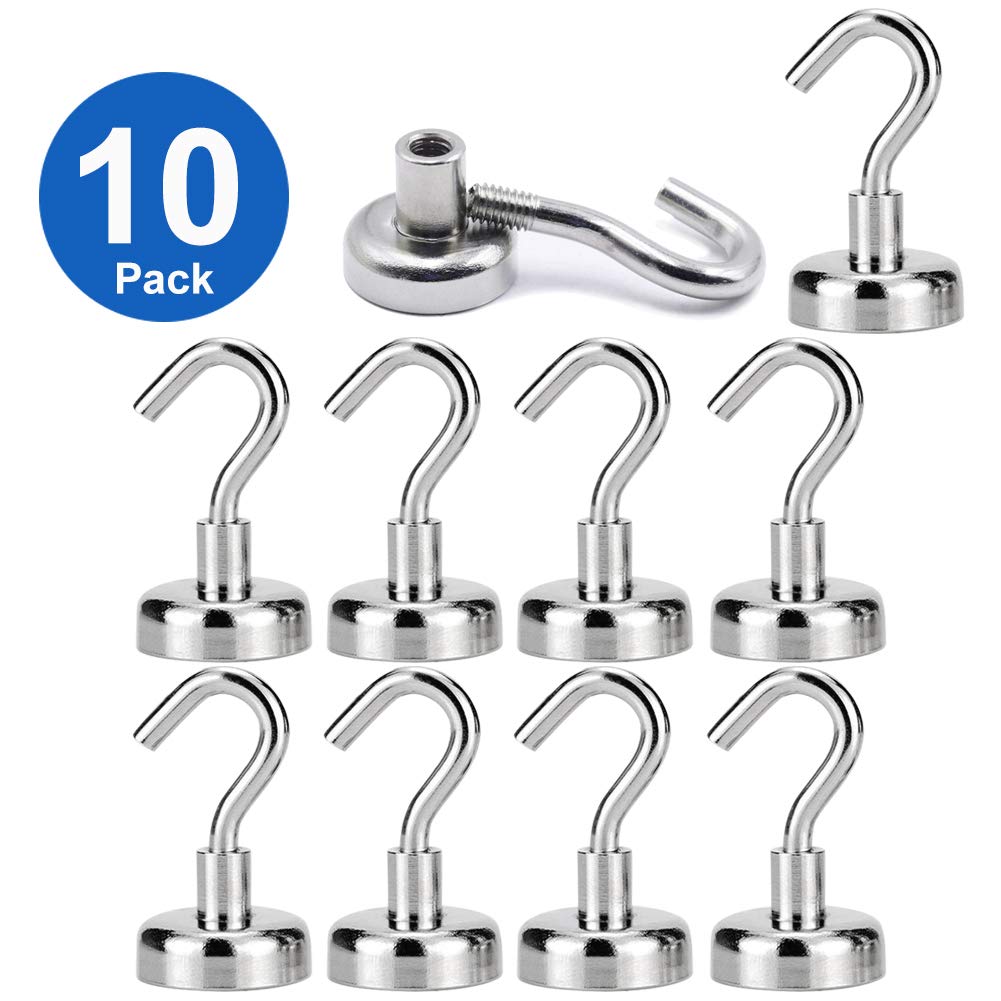 Heavy Duty Magnets, ETopLike Strong Neodymium Magnet Hook for Home, Kitchen, Workplace, Office and Garage, Hold up to 12 Pounds (10 Pack)
