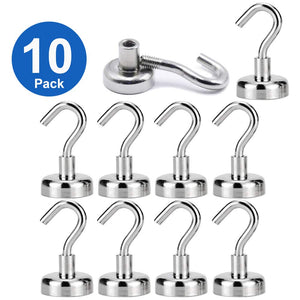 Heavy Duty Magnets, ETopLike Strong Neodymium Magnet Hook for Home, Kitchen, Workplace, Office and Garage, Hold up to 12 Pounds (10 Pack)