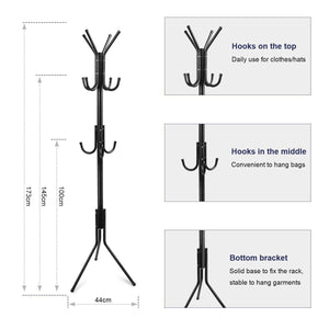 Discover the best topvork standing coat rack hanger holder hooks for dress jacket hat and umbrella tree stand with base metal black