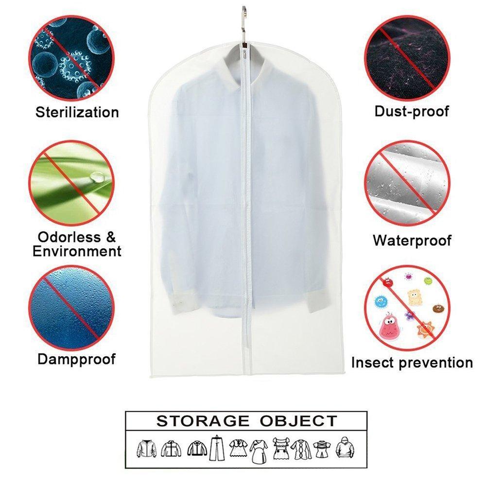 Featured garment bag clear plastic breathable moth proof garment bags cover for long winter coats wedding dress suit dance clothes closet pack of 6 24 x 55
