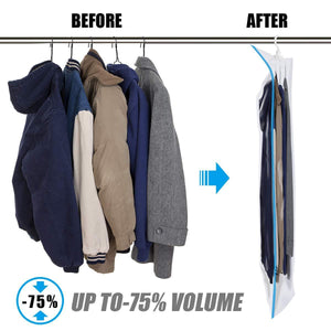 Budget mrs bag hanging vacuum storage bags 6 pack 3jumbo57x27 6 3short41 3x27 6 space saver bag dress cover with hook for coats jackets clothes closet storage hand pump included