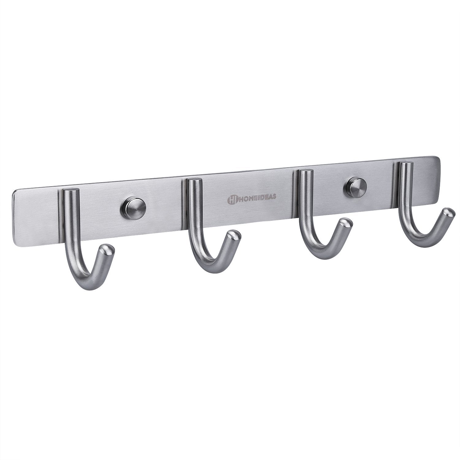 HOMEIDEAS Coat Rack and Hat Towel Hook Rail with 4 Flared Tri Hooks for Bedroom, Bathroom, Foyers, Hallways, Great Home, Office Storage & Organization, 11-Inch, Brushed Nickel, Wall Mount
