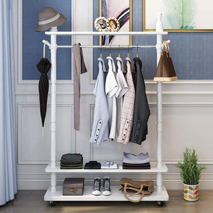 Products metal pulley multifunctional coat rack hall tree hanger clothing storage rack for coats hats clothes scarves drying racks size 105cm