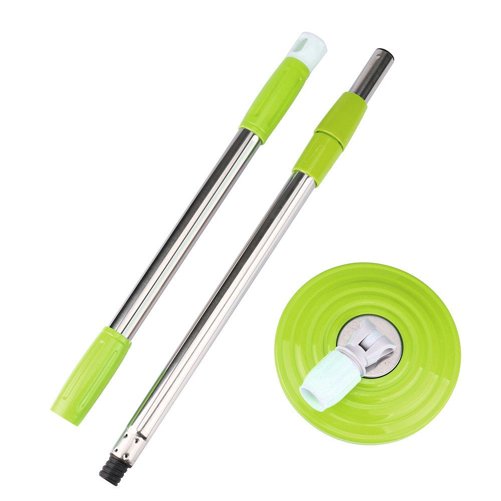 Flat Mop Handle Replacement Parts,♔Faber3♔ Spin Mop Pole Handle Replacement for Floor Mop 360 No Foot Pedal Version for Corner, Bathroom, Kitchen (Green)