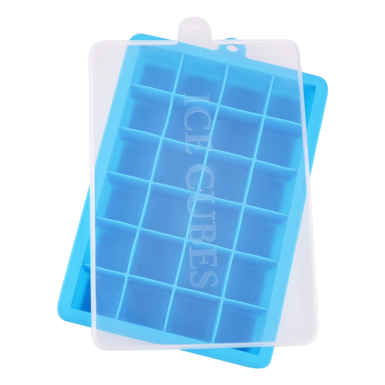 Ice Cube Tray, Silicone Ice Tray Molds Easy Release Ice Jelly Pudding Maker Mold,24 Cavity (Sky Blue)