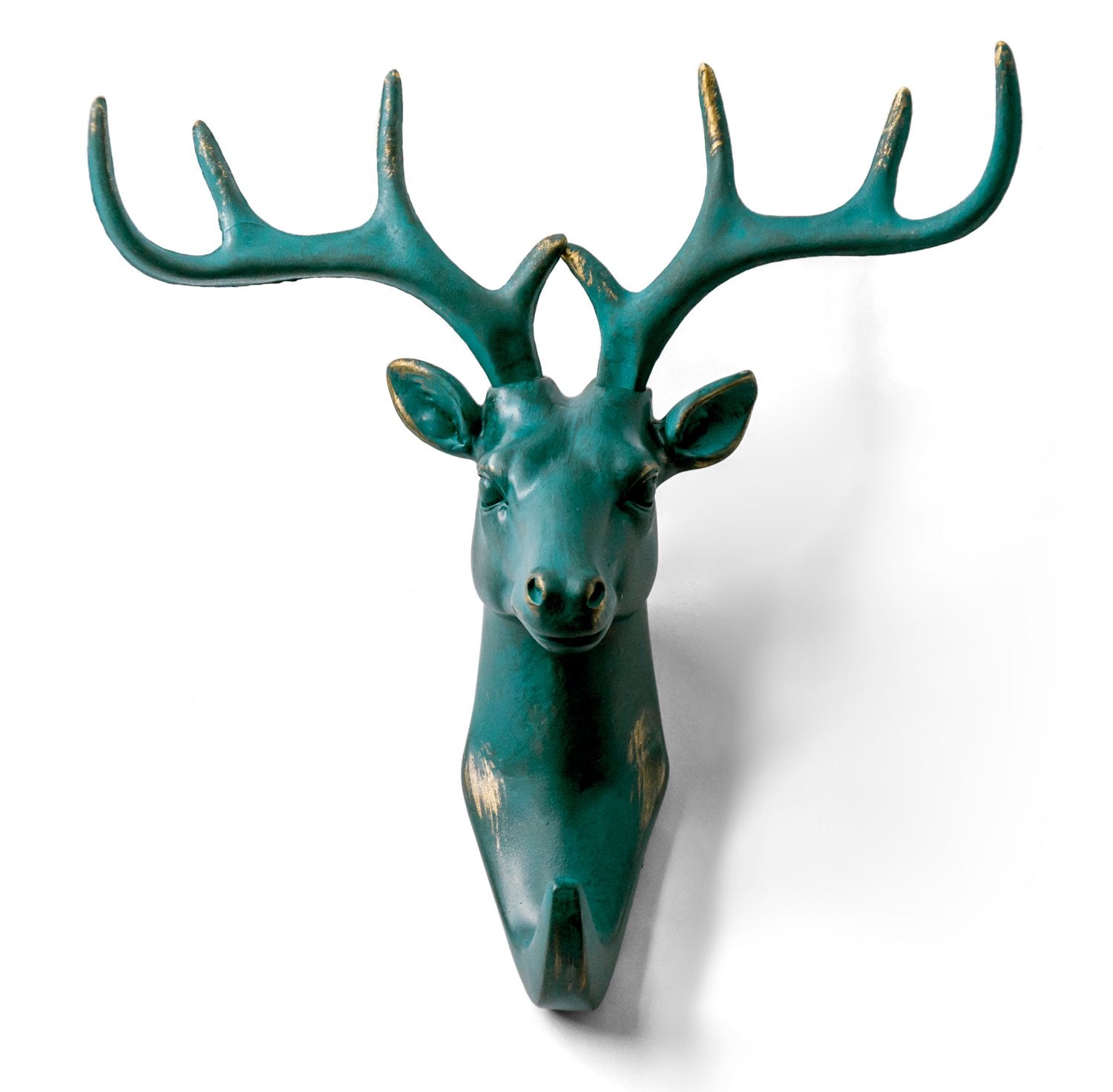 Herngee Deer Head Single Wall Hook / Hanger Animal shaped Coat Hat Hook Heavy Duty, Rustic,Recycled, Decorative Gift , Rustic Bronze Color