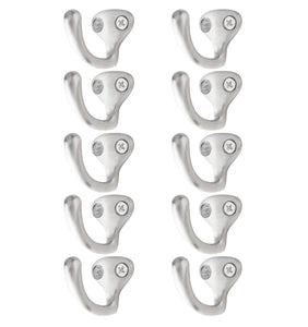 Cheap bar face wall mount purse coat key hook brushed stainless steel set of 10