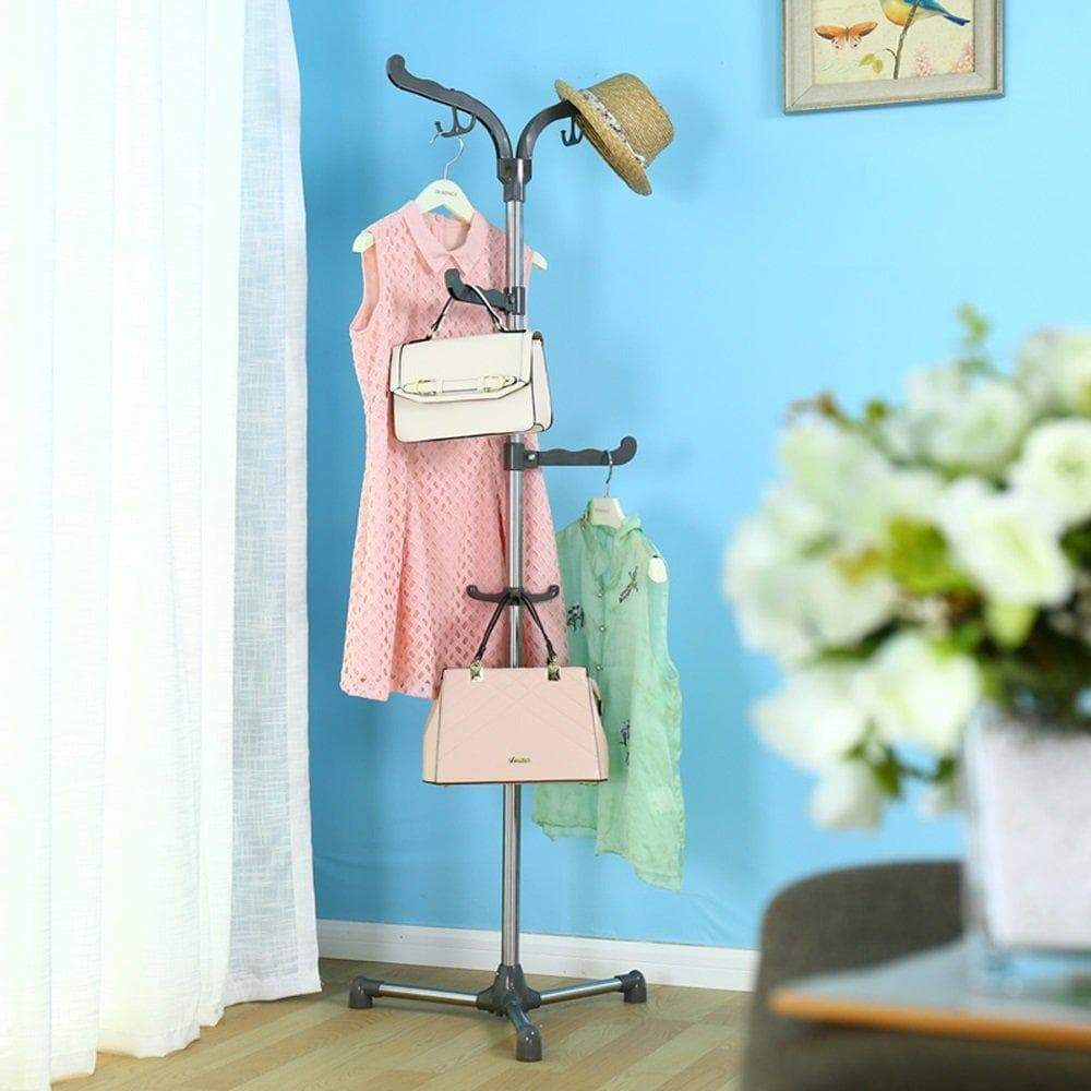 Related mai stainless steel coat rack simple bedroom office floor hanger bag rack rotating hook